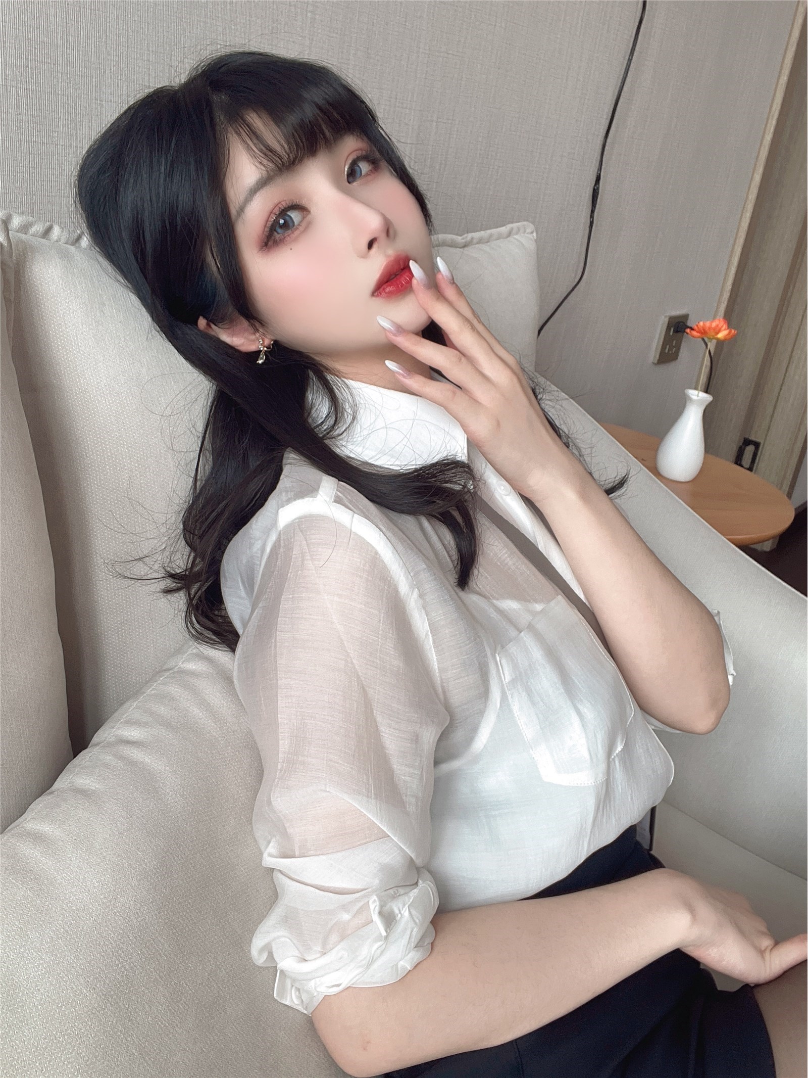 Liang Liang Zi NO.093  Flatbread Fairy Black Silk ol uniform double OL seniors selfie(4)